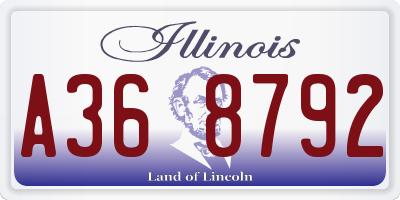 IL license plate A368792