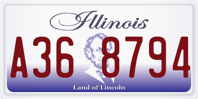 IL license plate A368794