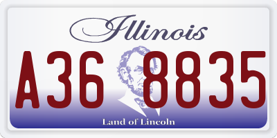 IL license plate A368835