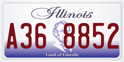 IL license plate A368852