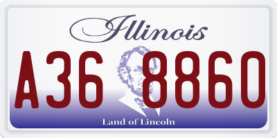 IL license plate A368860