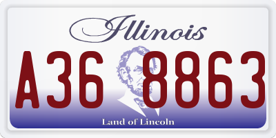 IL license plate A368863