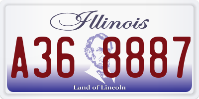 IL license plate A368887