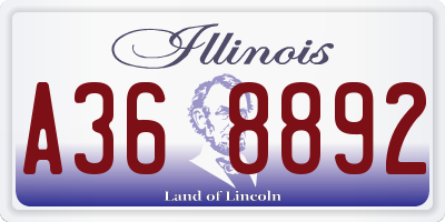 IL license plate A368892
