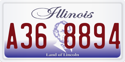 IL license plate A368894