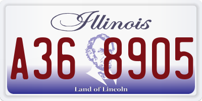 IL license plate A368905