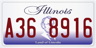 IL license plate A368916