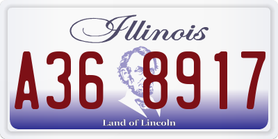 IL license plate A368917