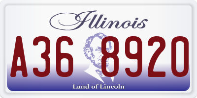 IL license plate A368920