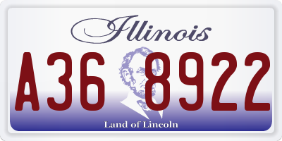 IL license plate A368922