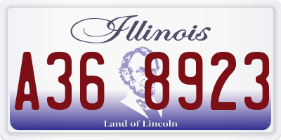 IL license plate A368923