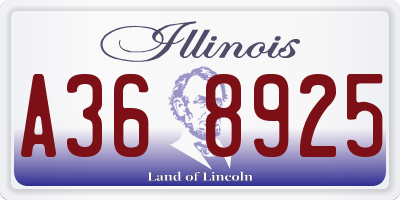 IL license plate A368925