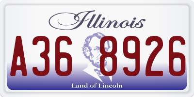 IL license plate A368926