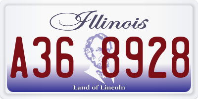 IL license plate A368928