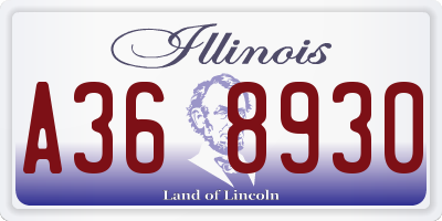 IL license plate A368930