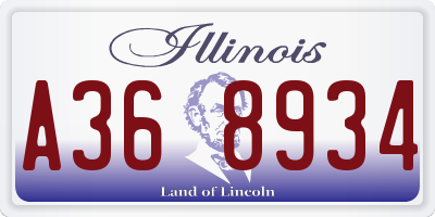 IL license plate A368934