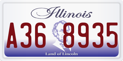 IL license plate A368935
