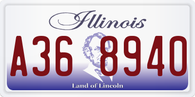 IL license plate A368940