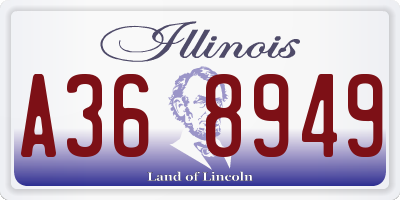 IL license plate A368949