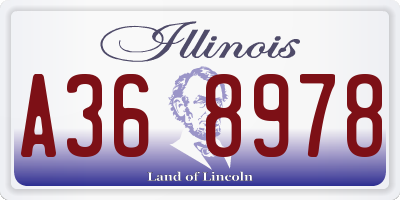 IL license plate A368978