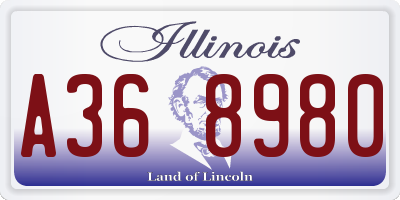 IL license plate A368980