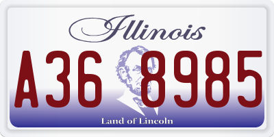 IL license plate A368985