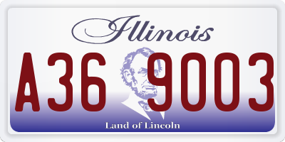 IL license plate A369003