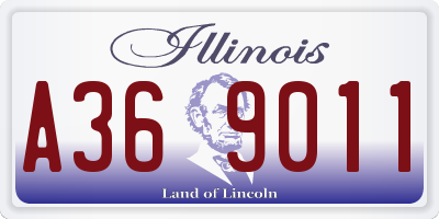 IL license plate A369011