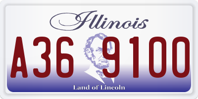 IL license plate A369100