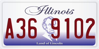 IL license plate A369102
