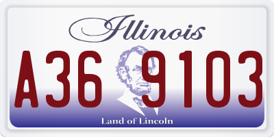 IL license plate A369103