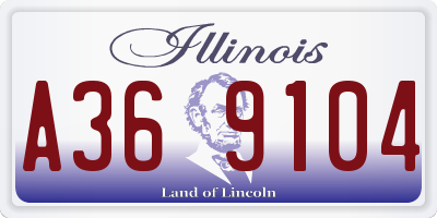 IL license plate A369104