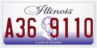 IL license plate A369110