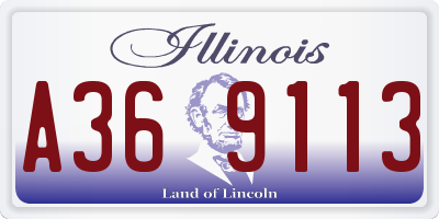 IL license plate A369113