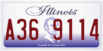 IL license plate A369114