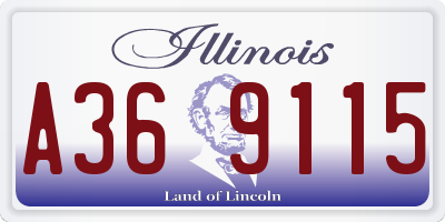 IL license plate A369115