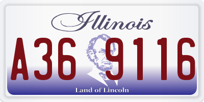 IL license plate A369116