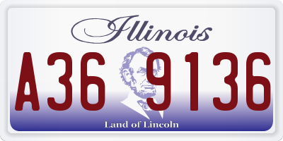 IL license plate A369136