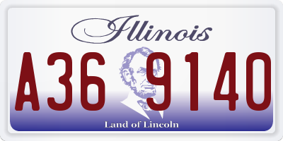 IL license plate A369140