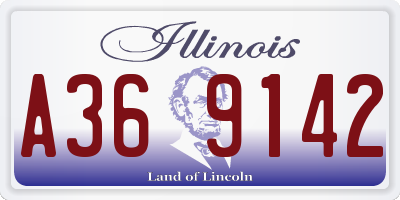 IL license plate A369142