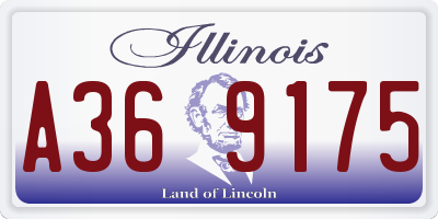 IL license plate A369175