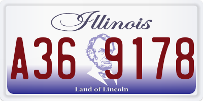 IL license plate A369178