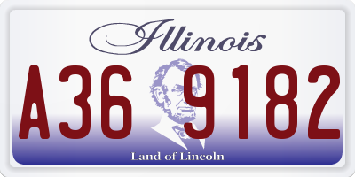 IL license plate A369182