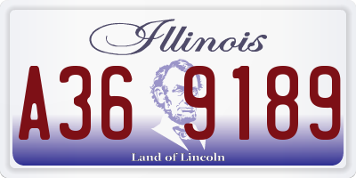 IL license plate A369189