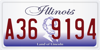 IL license plate A369194