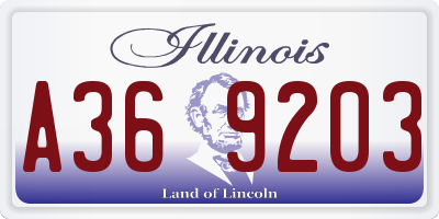 IL license plate A369203