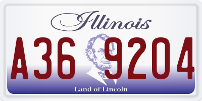IL license plate A369204
