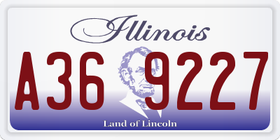 IL license plate A369227