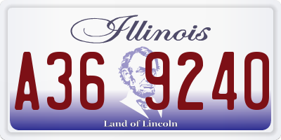 IL license plate A369240