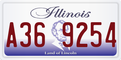 IL license plate A369254